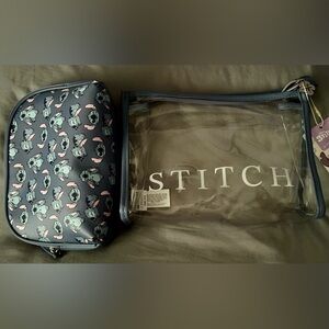 Stitch Blue and Clear 2-Piece Travel Bag Set